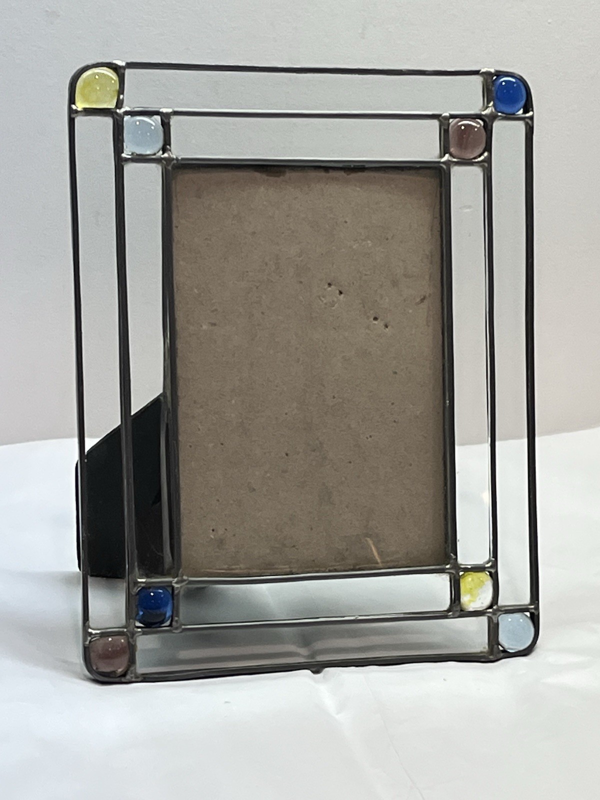 Leaded Glass Picture Frame Fetco Multicolor Gems gallery