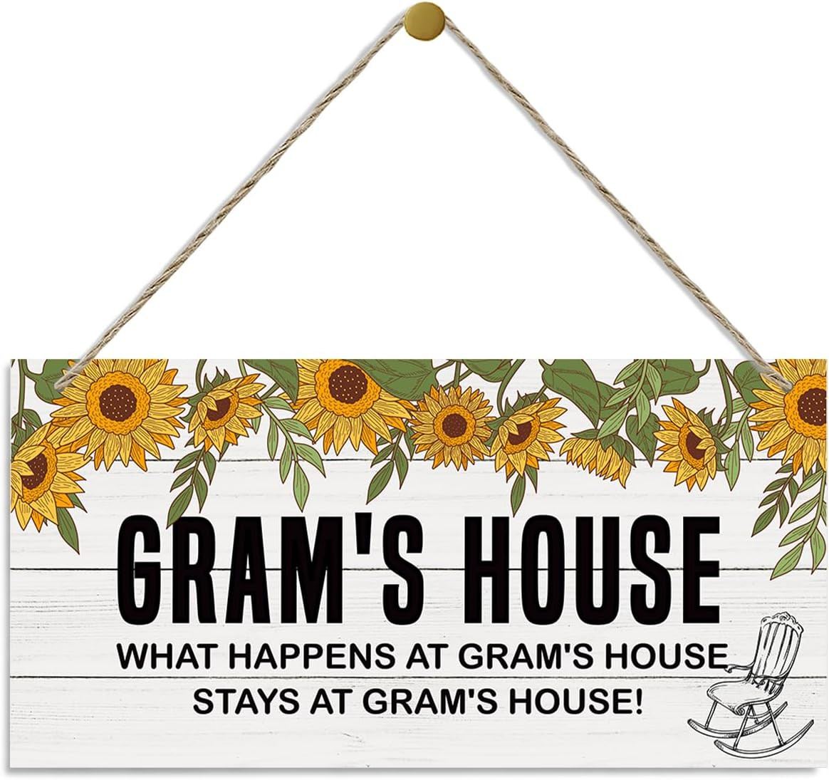 Rustic Gram'S House Decor Sign, Sunflower Sign, Hanging Decorative Wood Plaque, gallery