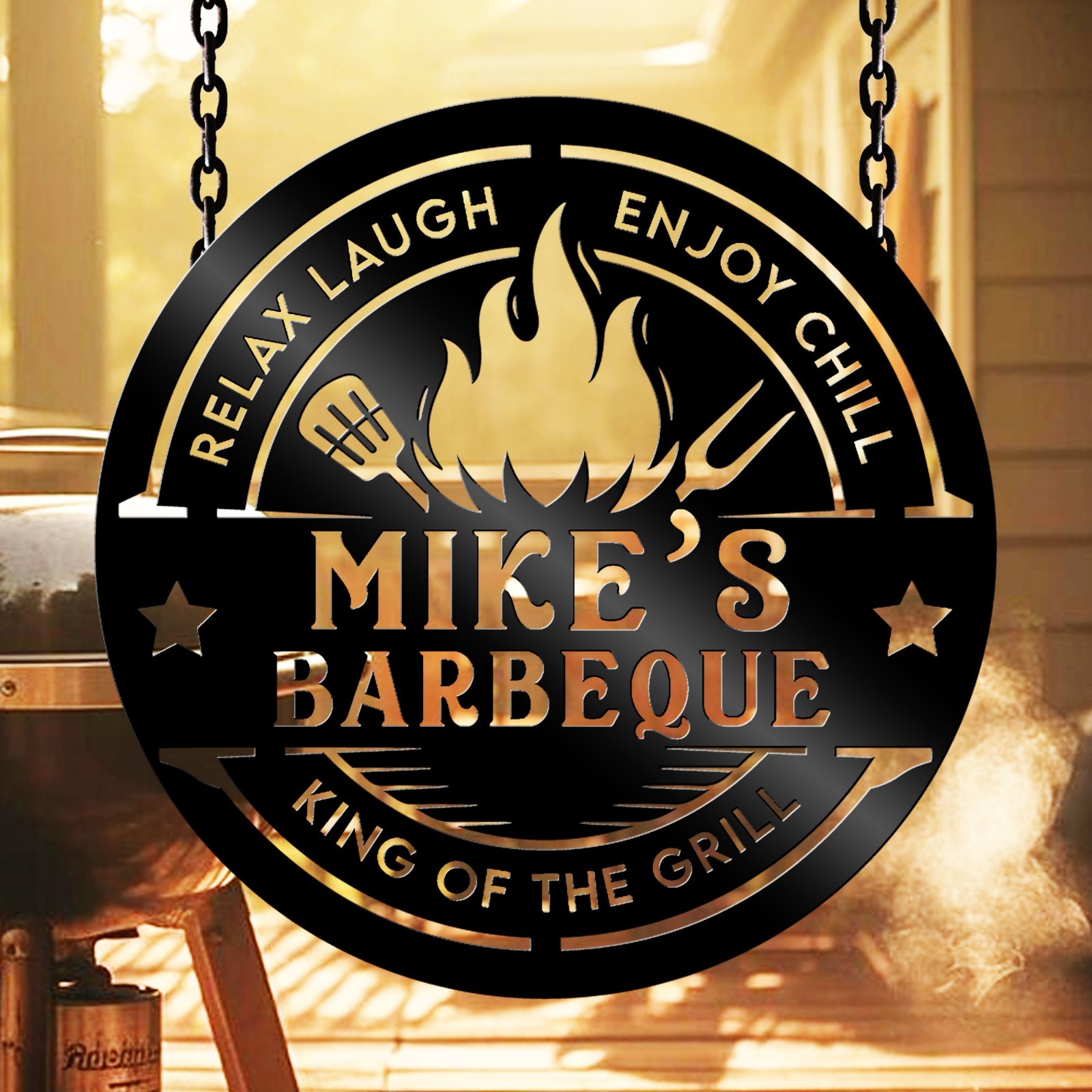 Custom BBQ Metal Sign, Personalized Grill Outdoor Decor gallery