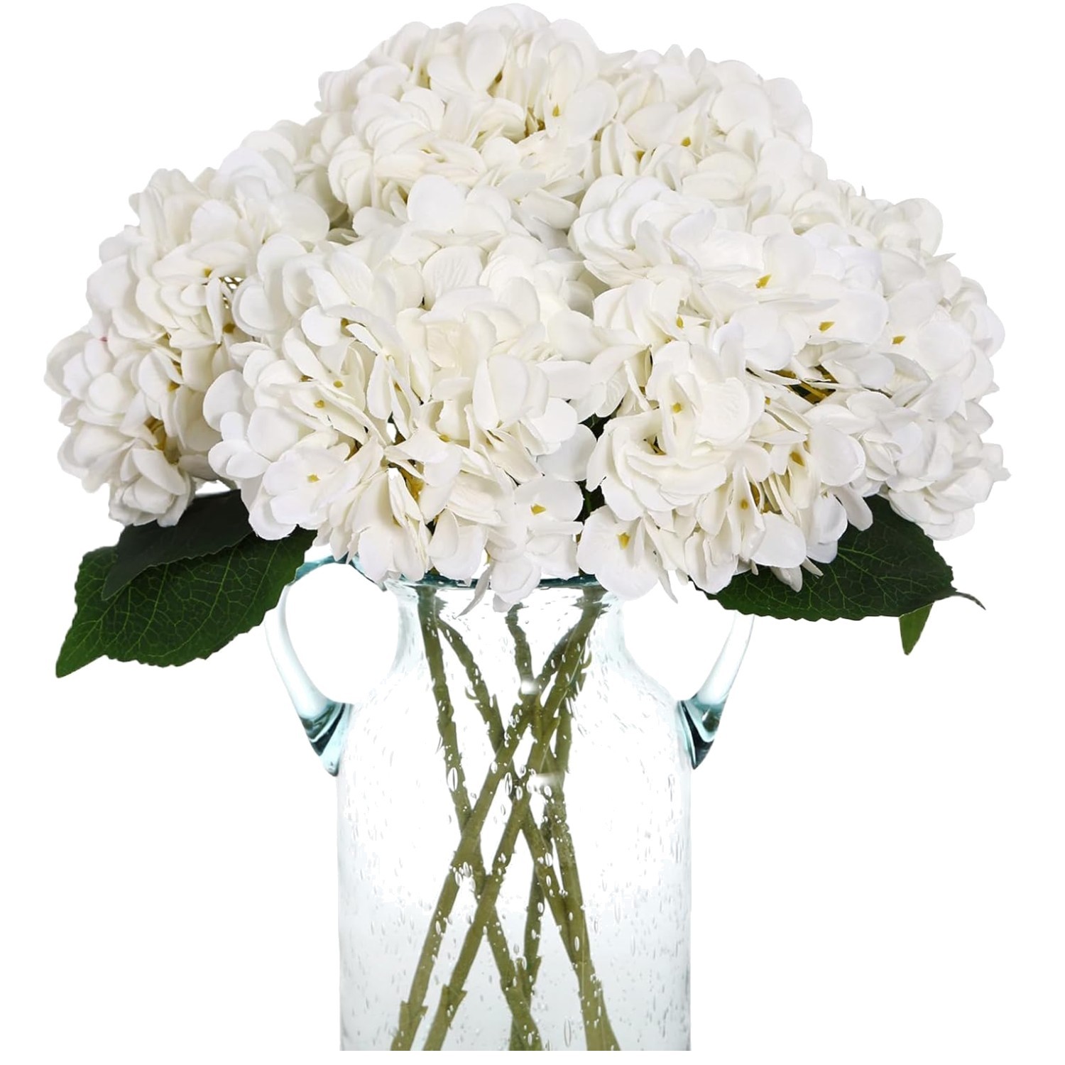 6pcs Artificial White Hydrangeas - Silk Flower Arrangement gallery