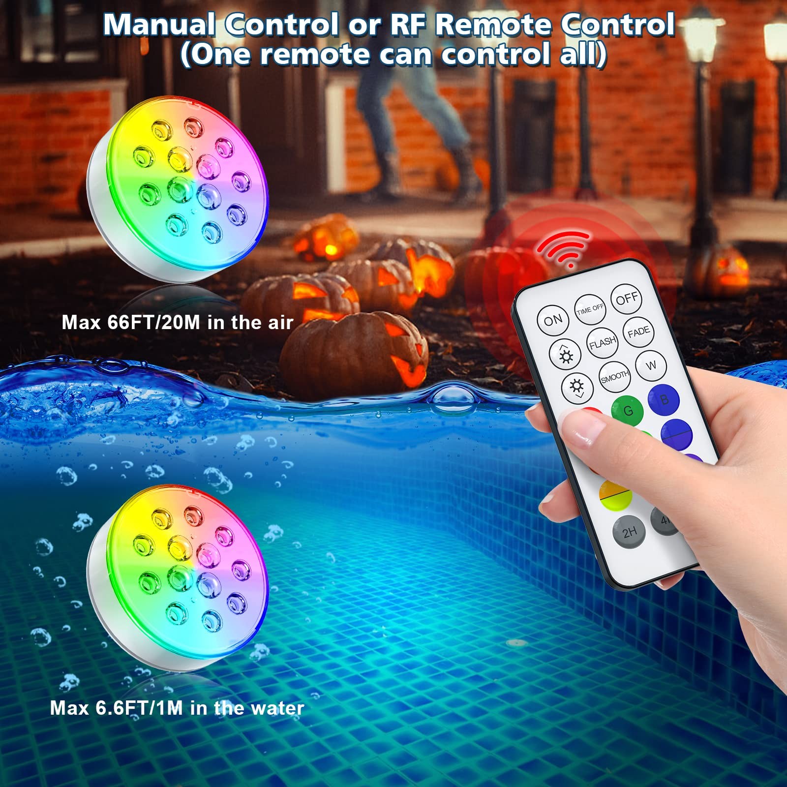 U UZOPI Pool Lights, Upgraded Rechargeable Submersible LED Small, 1 Pack gallery
