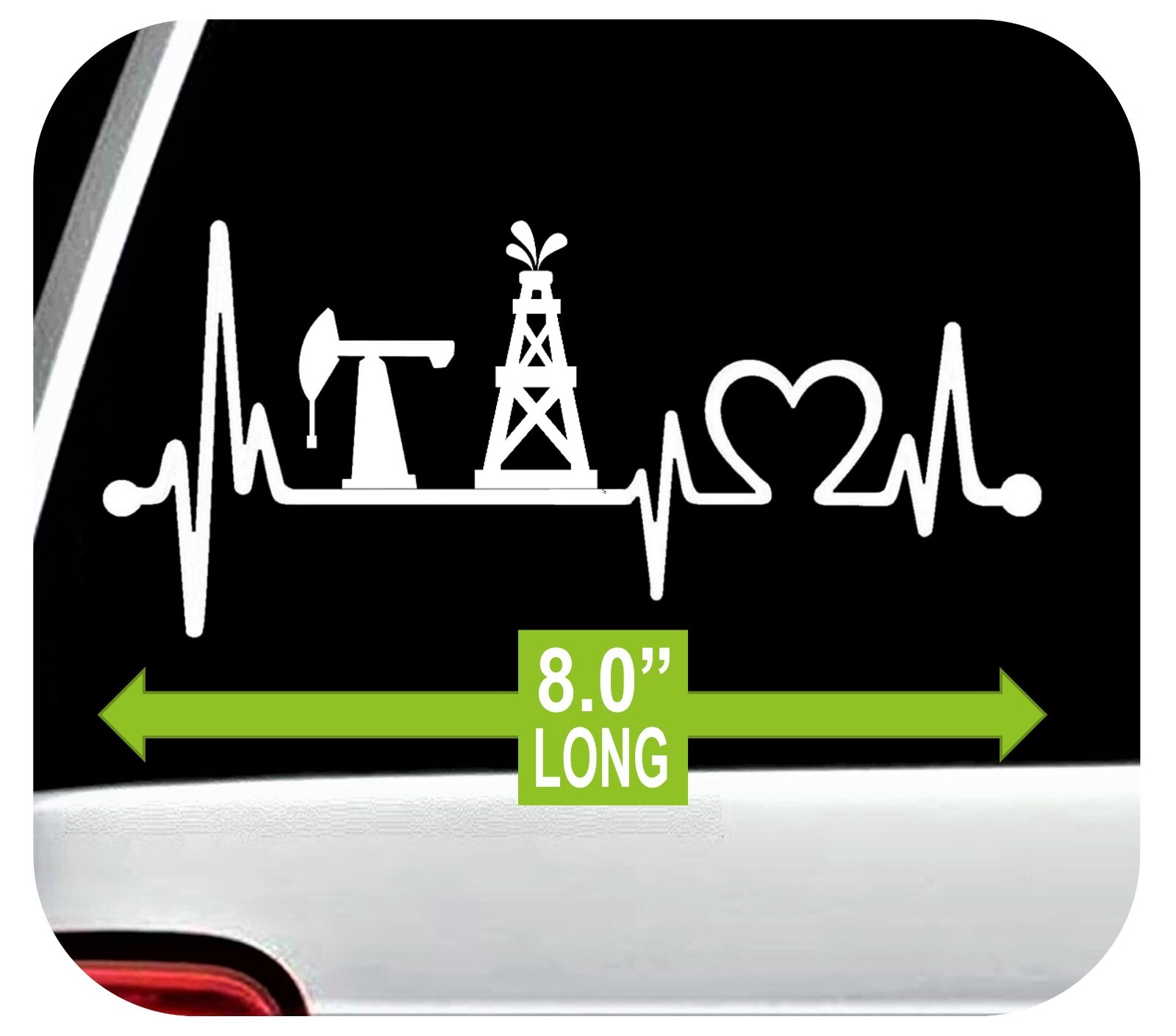 Oilfield Pumpjack Oil Rig Decal Sticker | Pumpjack Heartbeat Decal Sticker BG889 gallery