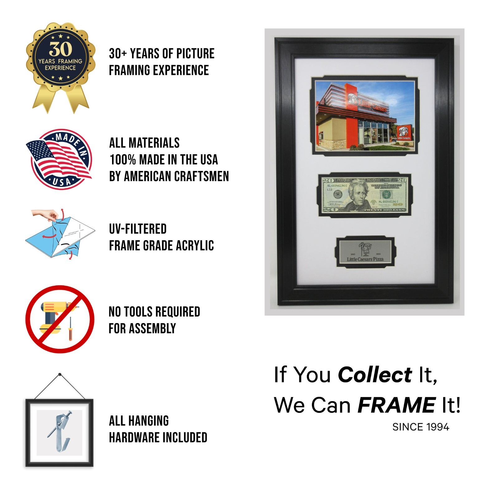 1 OZ SILVER ROUND COINS 39mm (NOT INCLUDED) WALL DISPLAY PICTURE FRAME 12" x 12" gallery