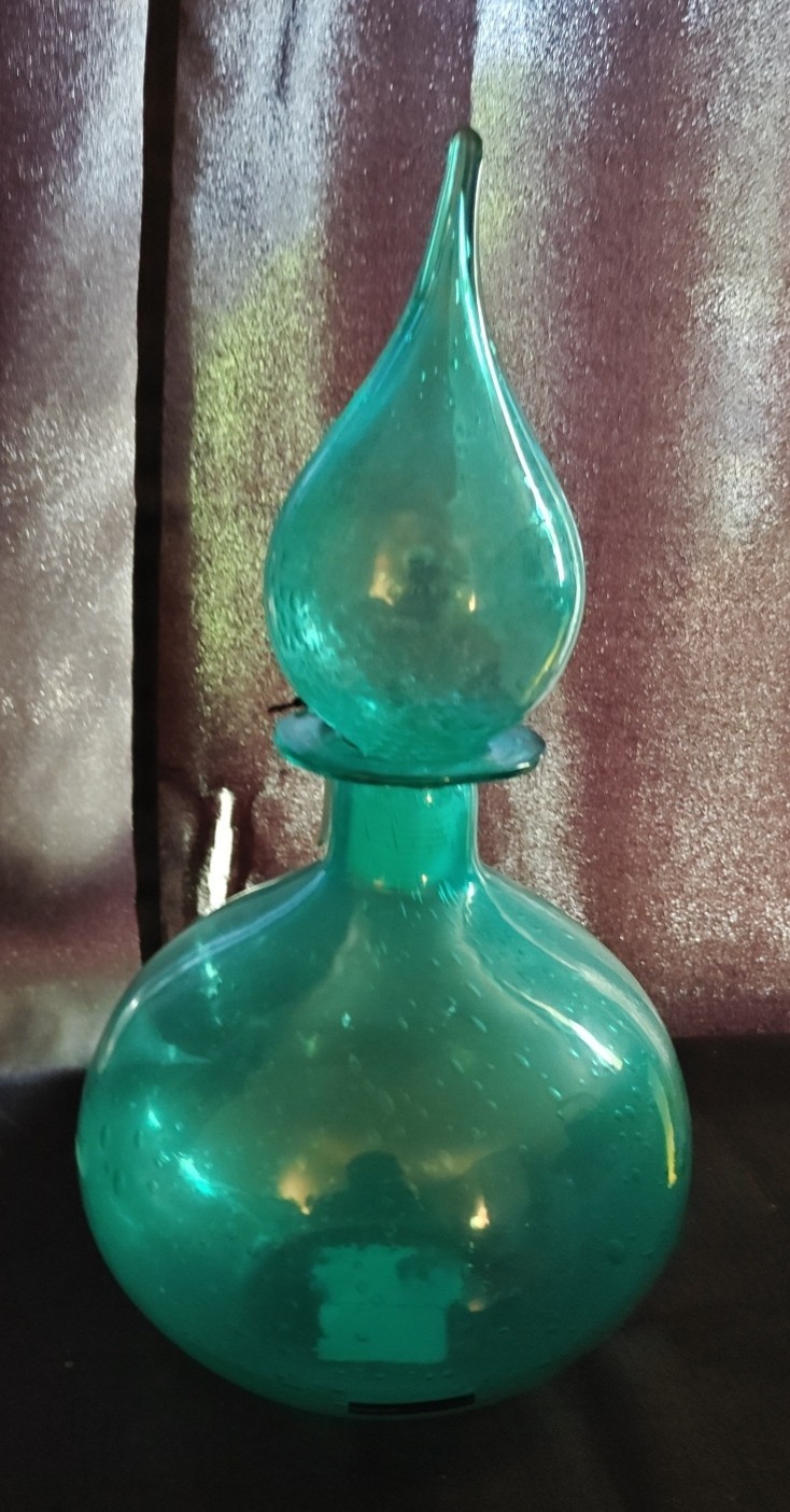 Home Essentials & Beyond Turquoise Teardrop Decanter Bottle gallery