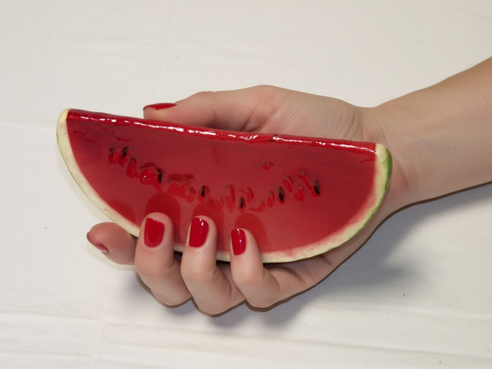 Artificial Watermelon Slice - Plastic Decorative Fruit Red Watermelons Fake gallery