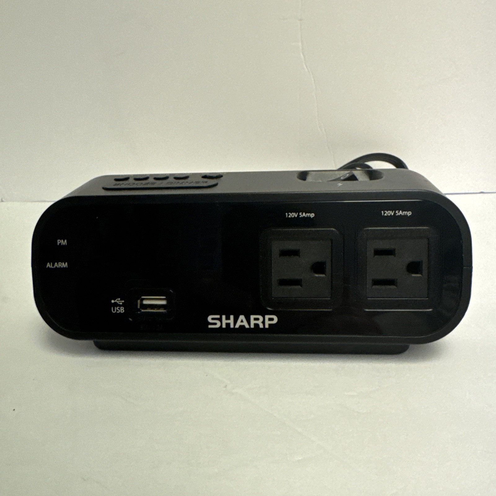 Sharp SPC137 Alarm Clock + 2X Power Outlets/Rapid Charge 2 AMP USB Port gallery