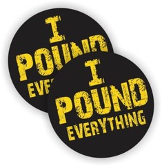(2) Pound Everything Funny Hard Hat Sticker Decal