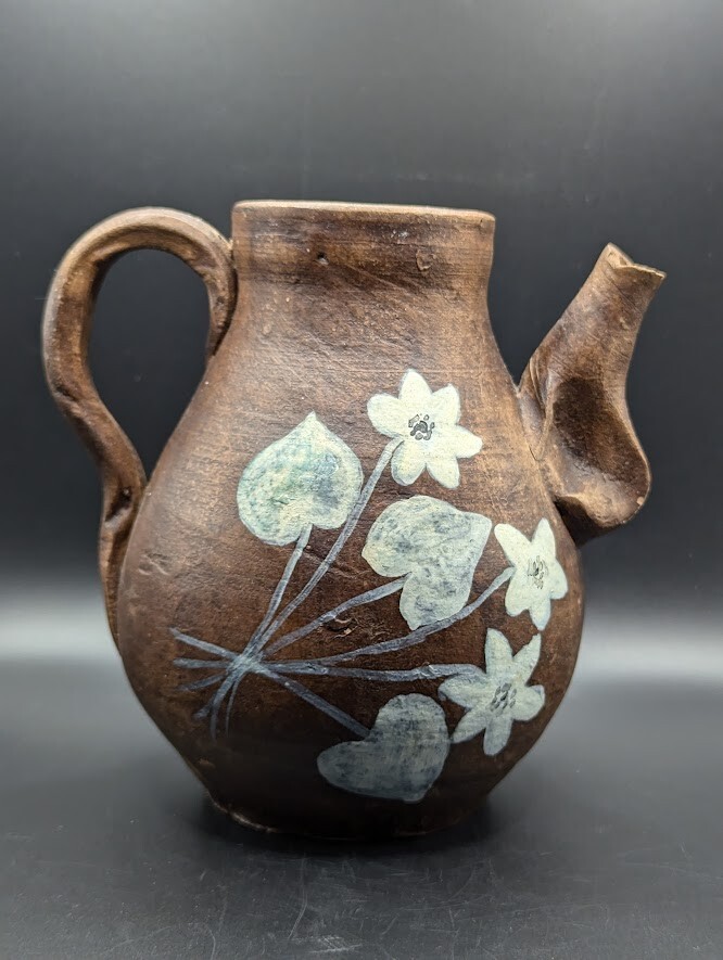 Decorative Handmade Pitcher - Decor Only - Brown/Beige - 6"H gallery
