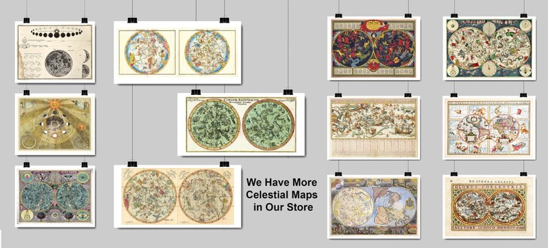 1708 Celestial Chart Moon Phases Andreas Cellarius Wall Art Poster Space Decor gallery