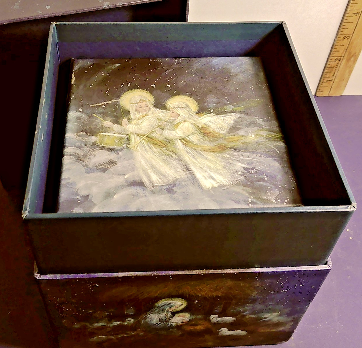 Bobs Boxes Nesting Boxes "A Child Is Born" Set of Two gallery