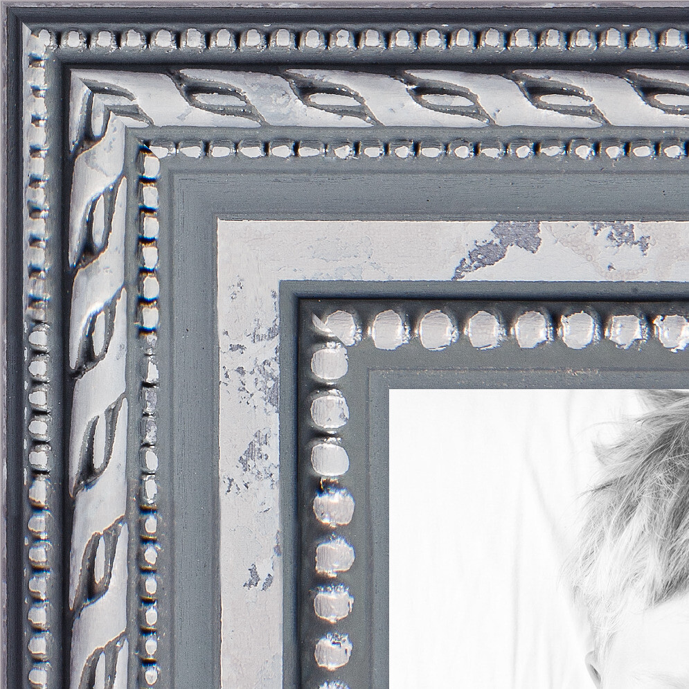 ArtToFrames 1" Custom Poster Frame Silver Ornate SIlver Wood 4319 Large gallery