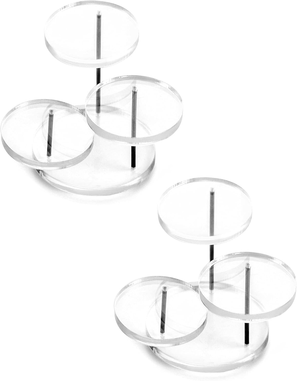 round Acrylic Products Display Riser Stands, 3 Tier Jewelry Display Stands for R gallery