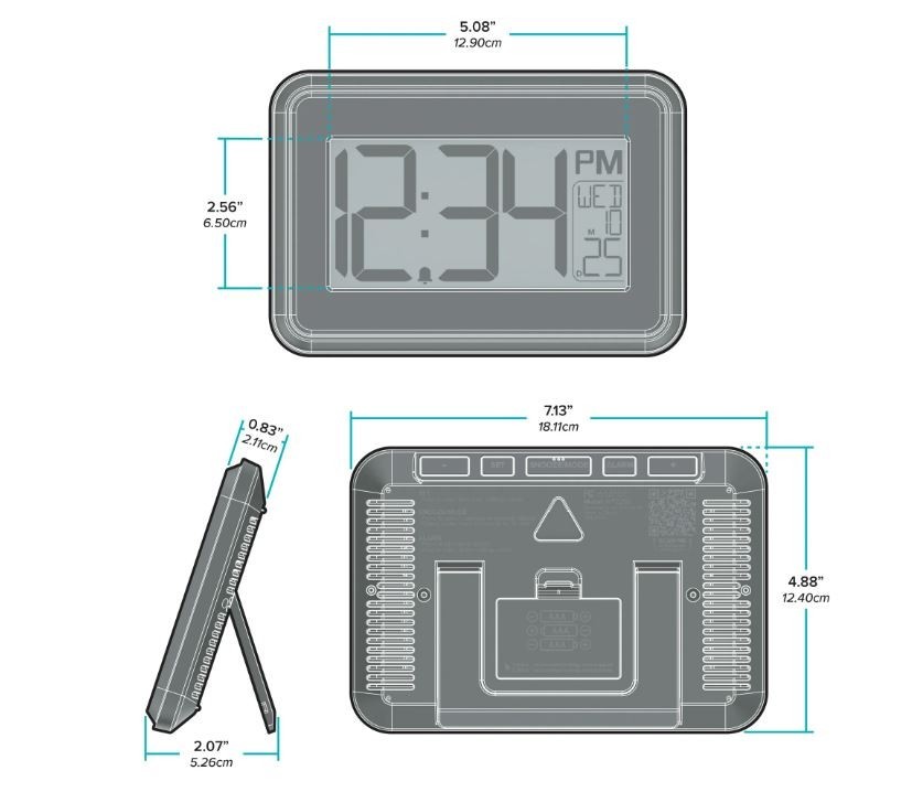 Mainstays 4.90" Digital Table and Wall Clock with 12-Hour gallery