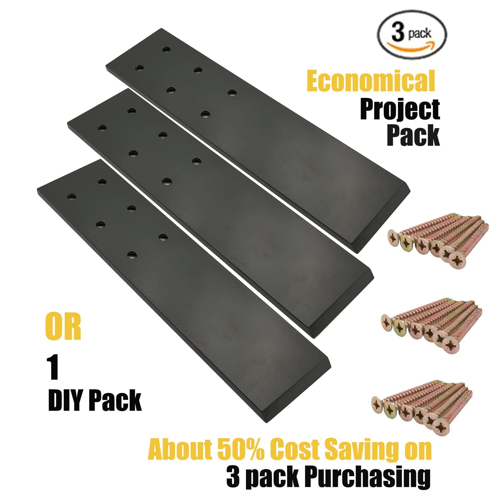 3-Pack Countertop Support Brackets, Top Mount, Solid Heavy Duty Knee Wall Hid... gallery