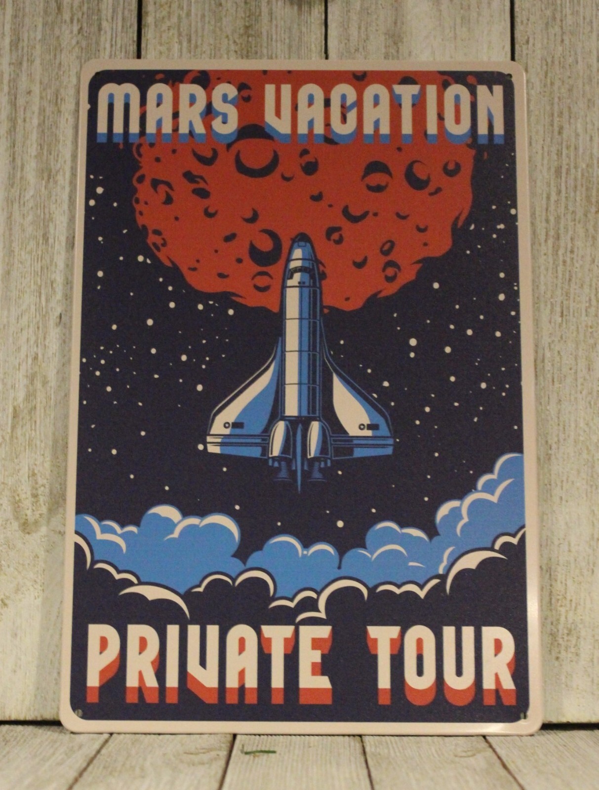Outer Space Travel & Exploration Tin Metal Sign Vintage Retro Look Colonize Mars gallery