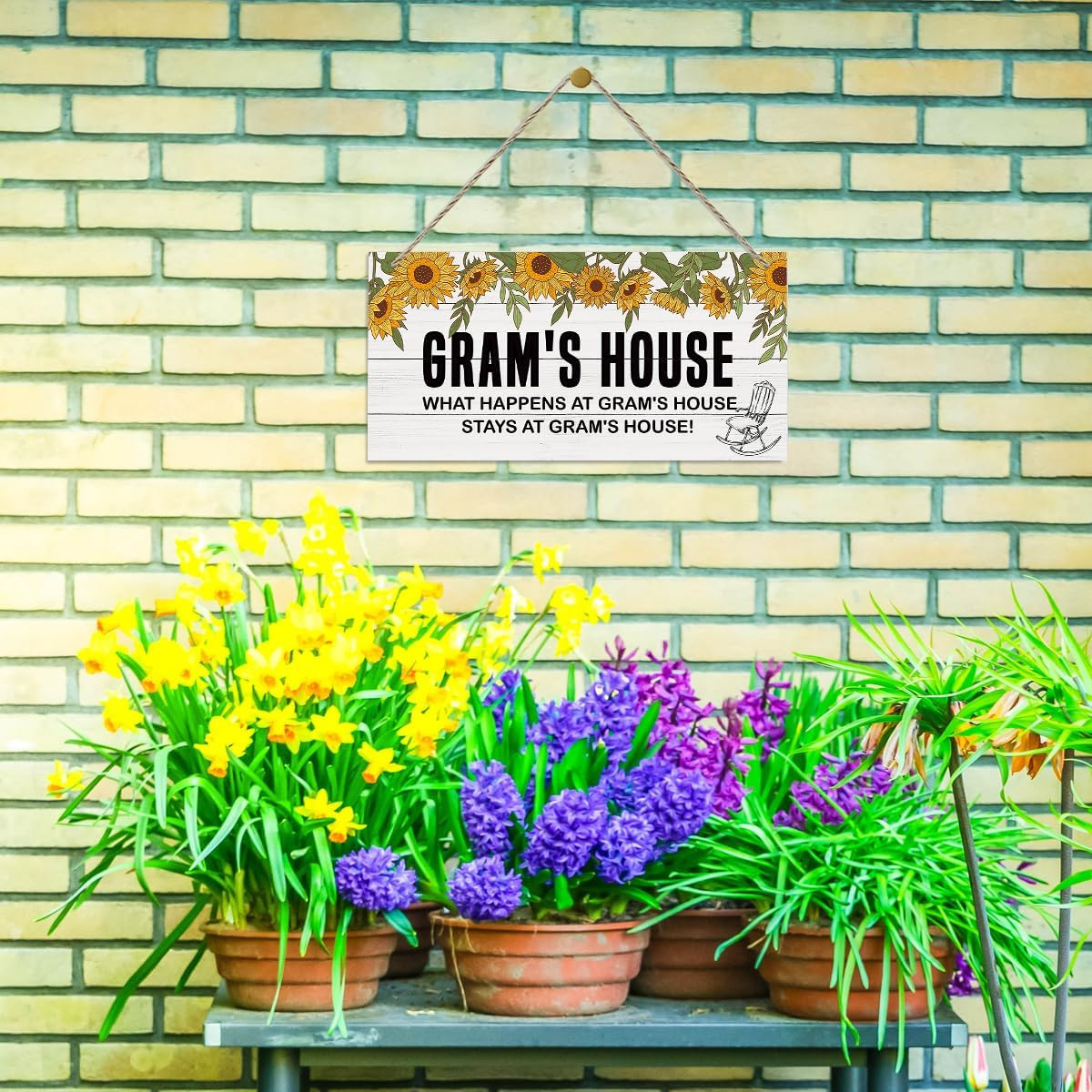Rustic Gram'S House Decor Sign, Sunflower Sign, Hanging Decorative Wood Plaque, gallery