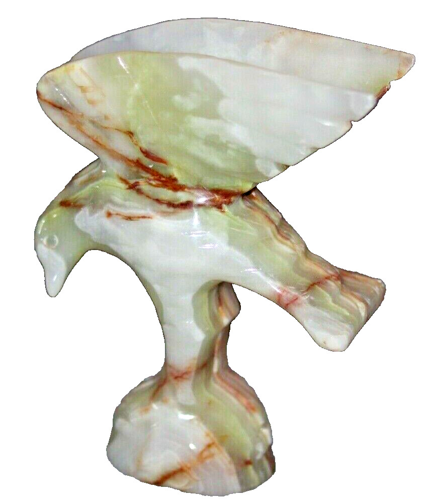 NATURAL ONYX HAND CARVED DECORATION/STATUE/SCULPTURE EAGLE, 8" gallery