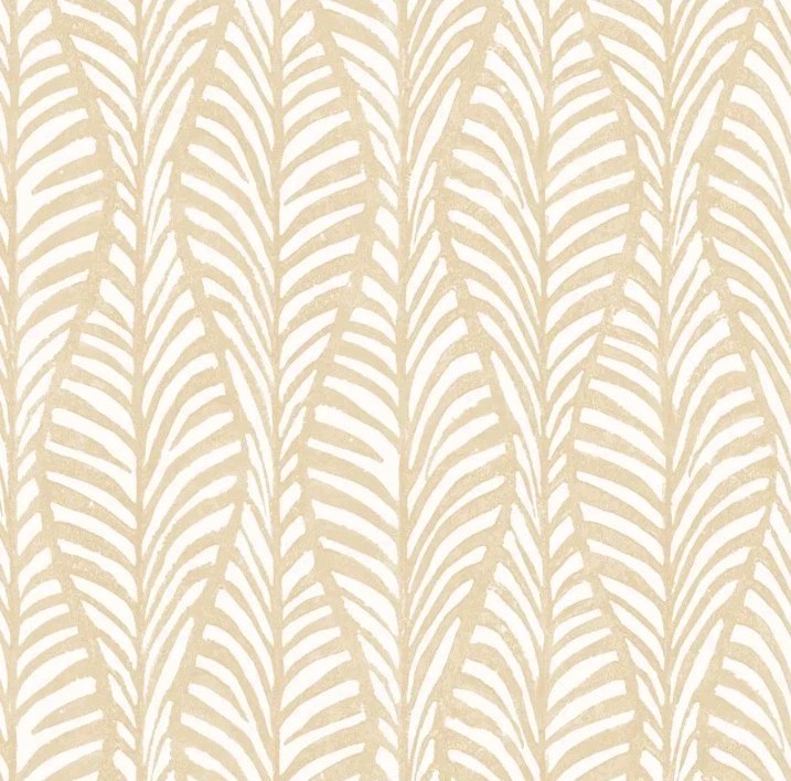 Tempaper White Clay Block Print Leaves Removable Peel and Stick Wallpaper gallery