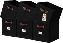 Storage Bins, Cube Storage Bin with Labels, Fabric Storage Cubes