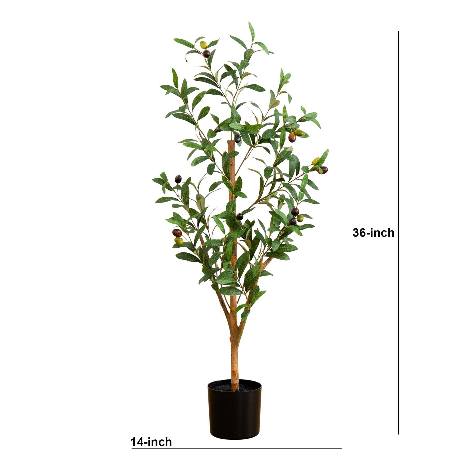 Nearly Natural 3ft Artificial Olive Tree with Natural Trunk in Green gallery
