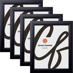 Craig Frames Contemporary 1″ Wide, 4-Pack of Modern Black Picture Frames