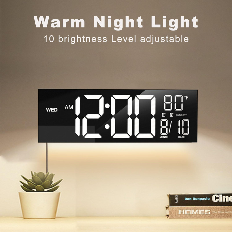 16" Large Digital Wall Clock with Remote Control, Dual Alarm with Big LED Screen gallery