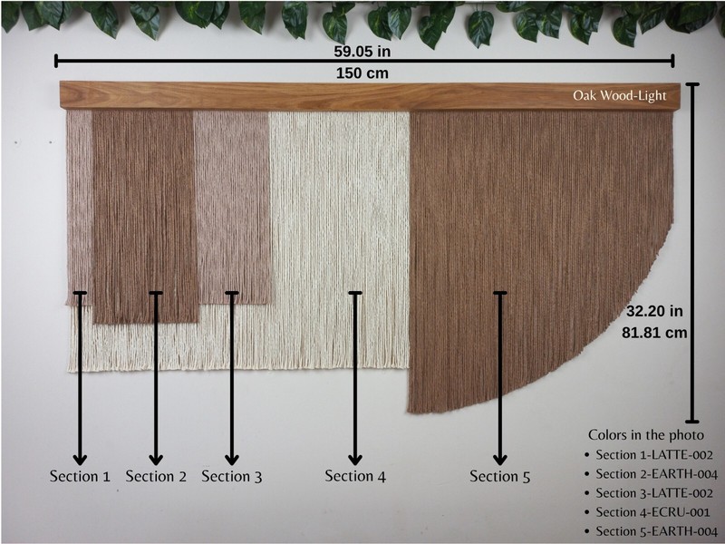 Customizable Large Cotton Macrame Wall Hanging Boho Oak Wood Bedroom Fiber Art gallery