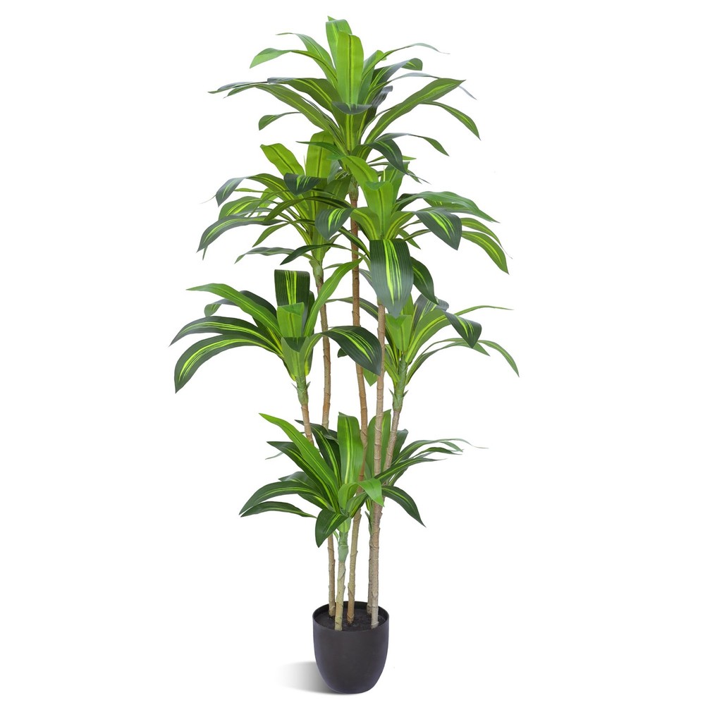 Artificial Plants 5.3Ft Dracaena Fragrans Faux Trees with 7 Heads Fake Tree f...