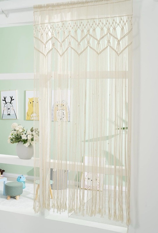 Macrame Wall Hanging Tapestry- Macrame Door Hanging, Room Divider 35x73inch gallery