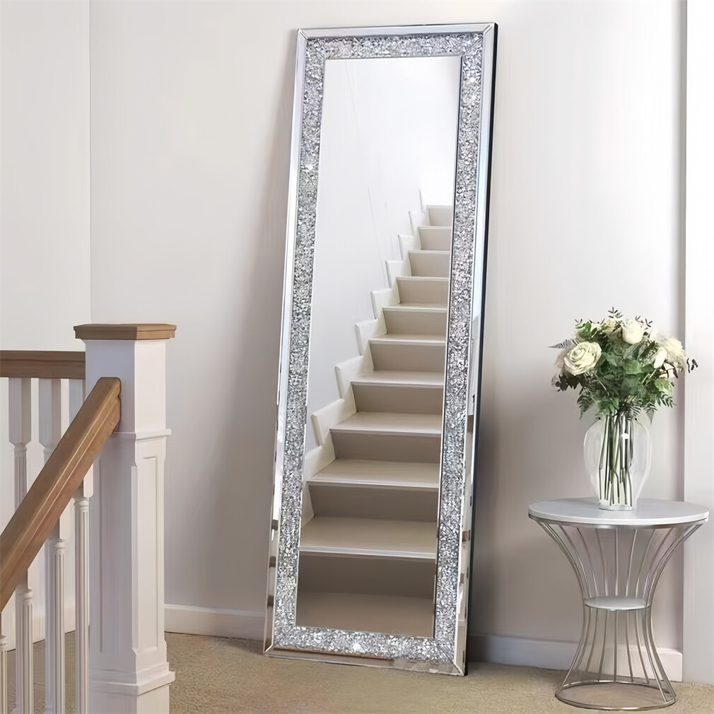 XXXL Large Charming Diamond Wall Mirror Crushed Crystal Long Full Length Mirror gallery