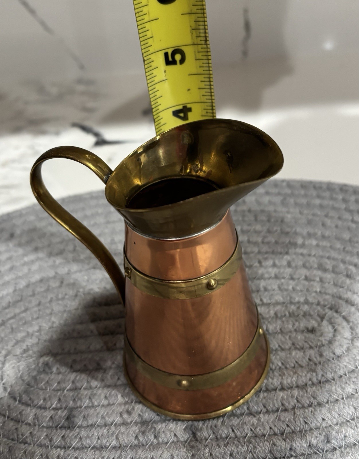 Vintage Copper Brass Mini Pitcher Handmade Made in England gallery
