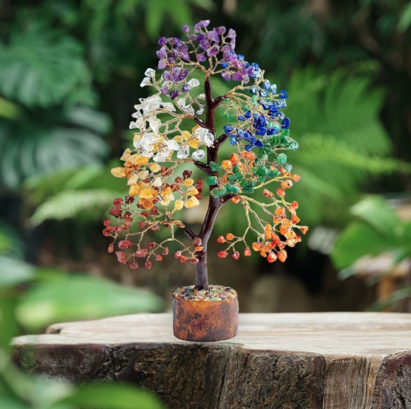 Seven Chakra Crystal Tree - Crystal Tree For Positive Energy - 300 Stone Chips gallery