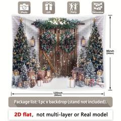 2D Flat, Not Multi-layer or Real Model, 1pc, 7x5ft8x6ft10x8ft, Winter Christmas