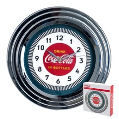 Coca-Cola Chrome Clock, 12″