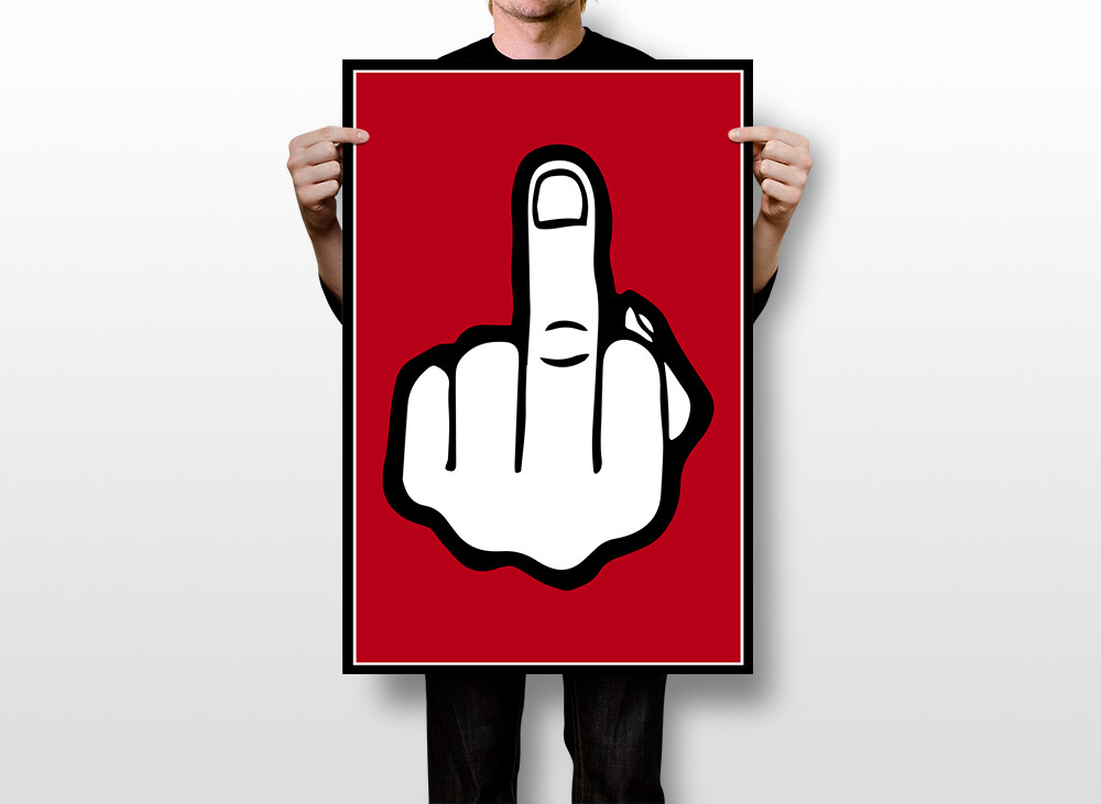 Middle Finger Fly Flag Two Words One Finger Art Wall Room Poster - POSTER 20x30 gallery