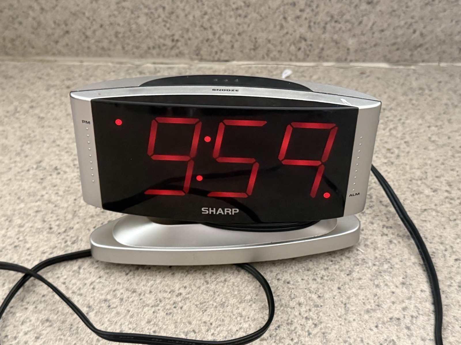 SHARP Home LED Digital Alarm Clock – Swivel Base - Outlet Powered, Model SPC033 gallery