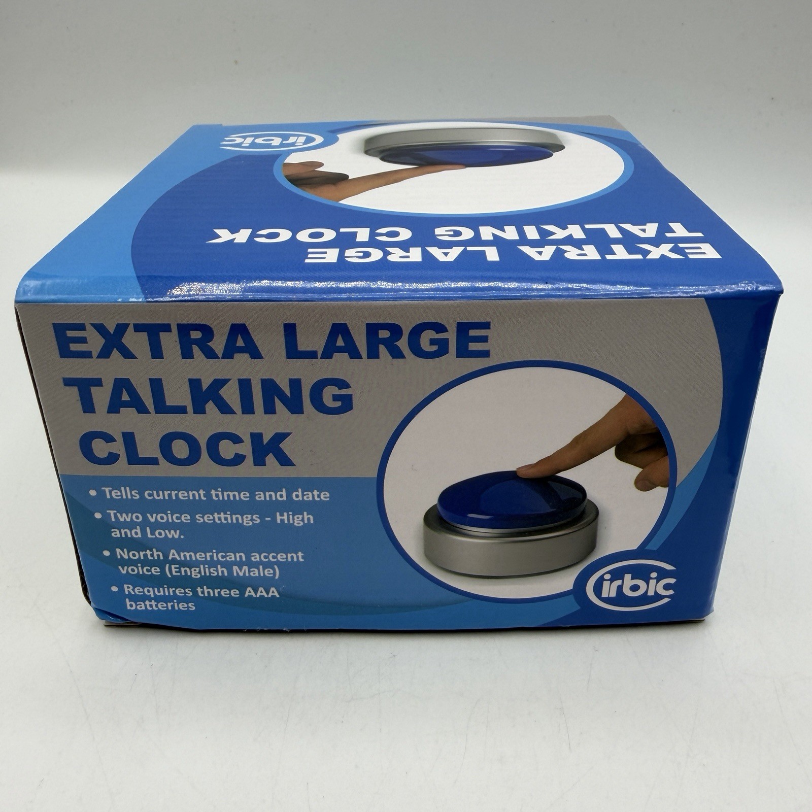 CIRBIC Extra Large Talking Button Clock Tells Time and Date for Impaired Sight gallery