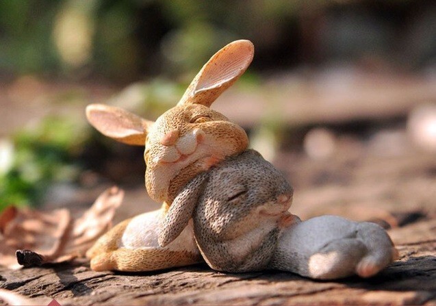 Easter Spring Bunny Rabbit Statue Fairy Garden Sculpture Tabletop Figurine Decor gallery