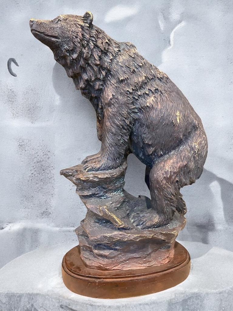 Black Bear Ridge Rustic Bronze Style Statue Sculpture Figurine Cabin Lodge Decor gallery