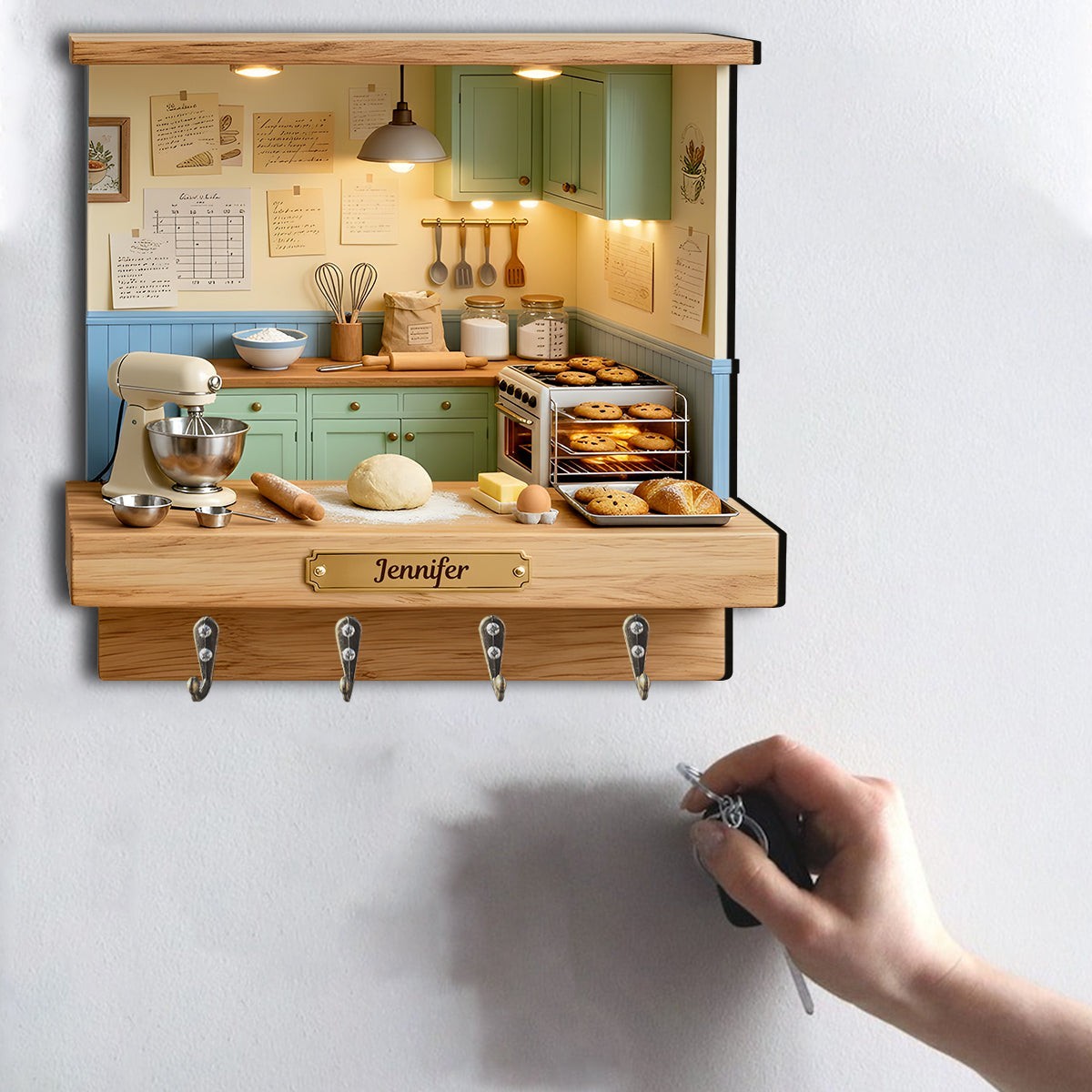 Personalized Baking Kitchen Key Holder, Custom Name Wall Hooks Home Decor Gift gallery