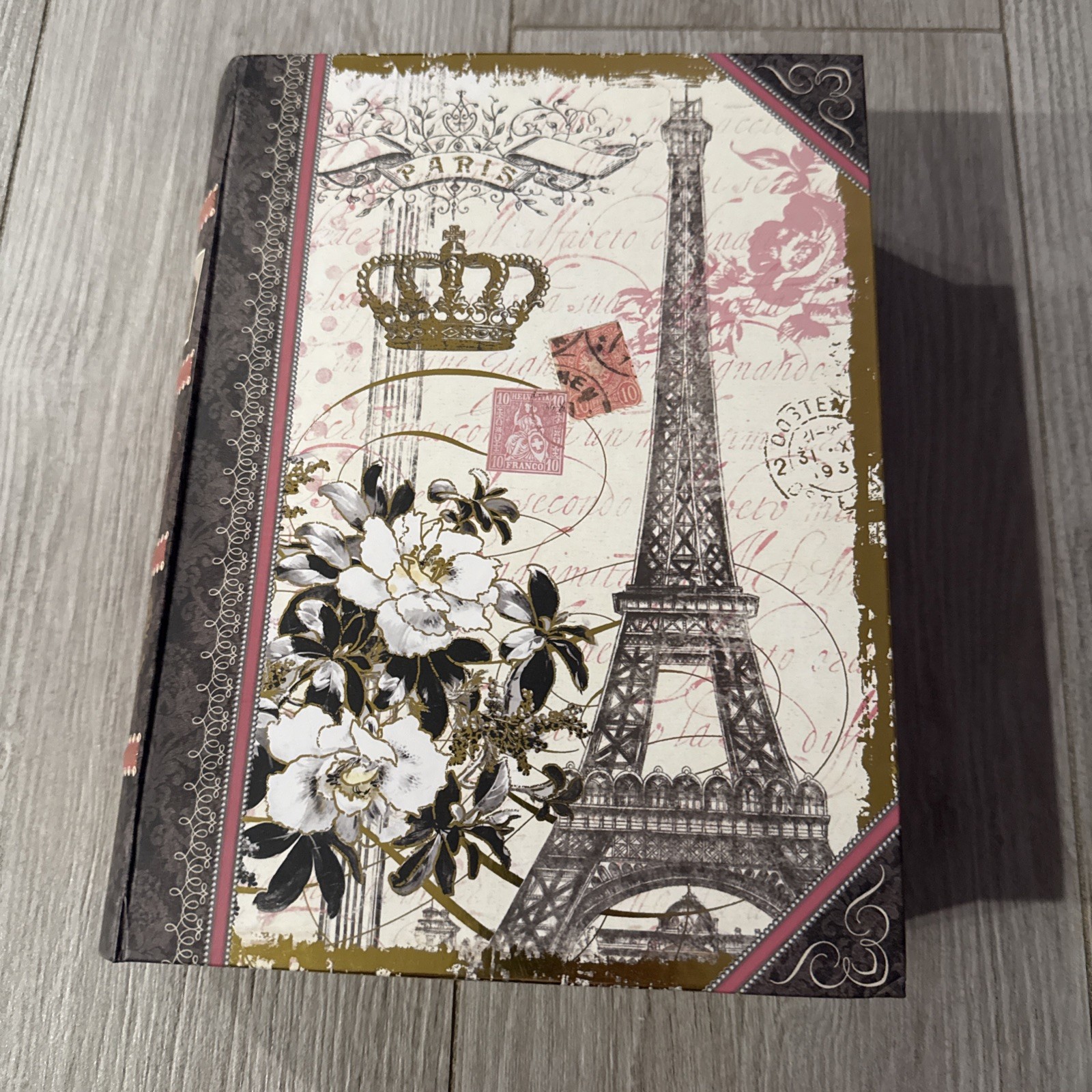 Paris Theme Book Style Storage Box With Magnetic Closure 11x9x2.75” gallery