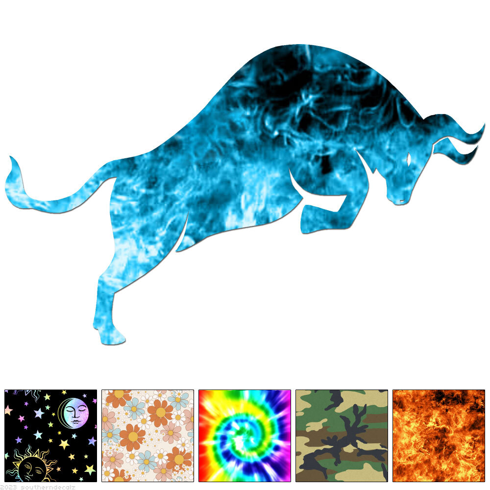 Bull - Decal Sticker - Multiple Patterns & Sizes - ebn6812 gallery
