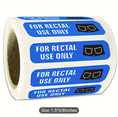 Assorted Lots For Rectal Use Only Prank Joke Funny Blue Stickers BRAND NEW