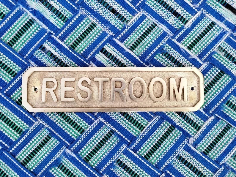 Restroom Plaques Custom Name Personalized Brass Plaque - Handmade Brass Plaque, gallery