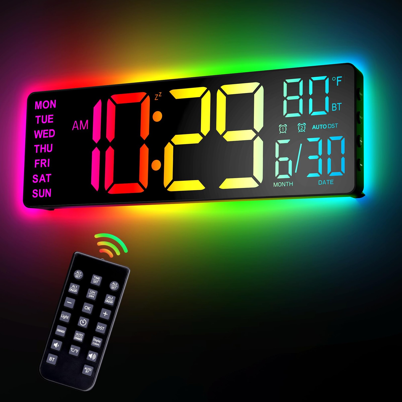 EASYERA 12" Digital Wall Clock for Classroom Livingroom Game Home Decor with ... gallery