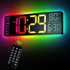 EASYERA 12″ Digital Wall Clock for Classroom Livingroom Game Home Decor with …