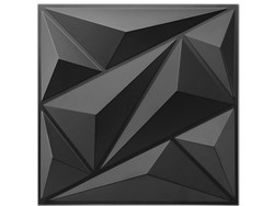 F Art3dwallpanels 33 Pack 3D Wall Panel Diamond for Interior Wall D& PVC Black
