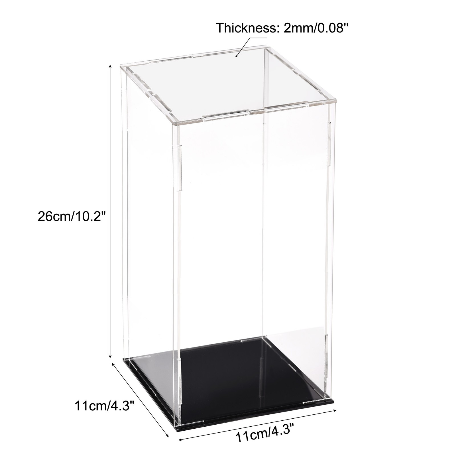 Acrylic Clear Display Case Dustproof Protection Showcase Cube 10x10x25cm gallery