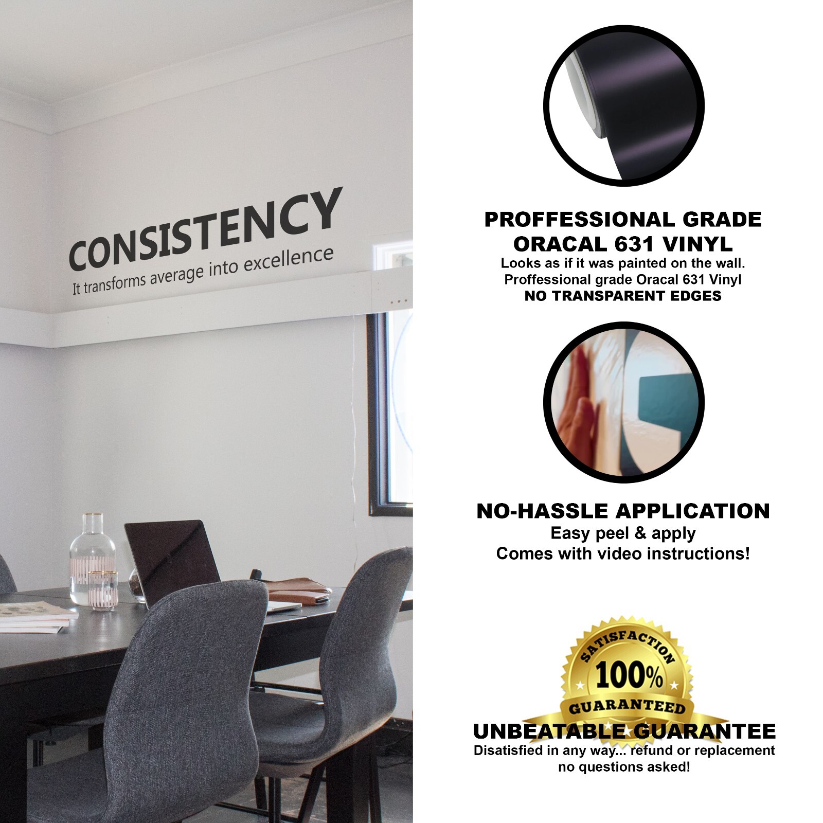 Consistency Wall Decal Sticker Office Decor Quote Vinyl Inspirational Wall Art gallery