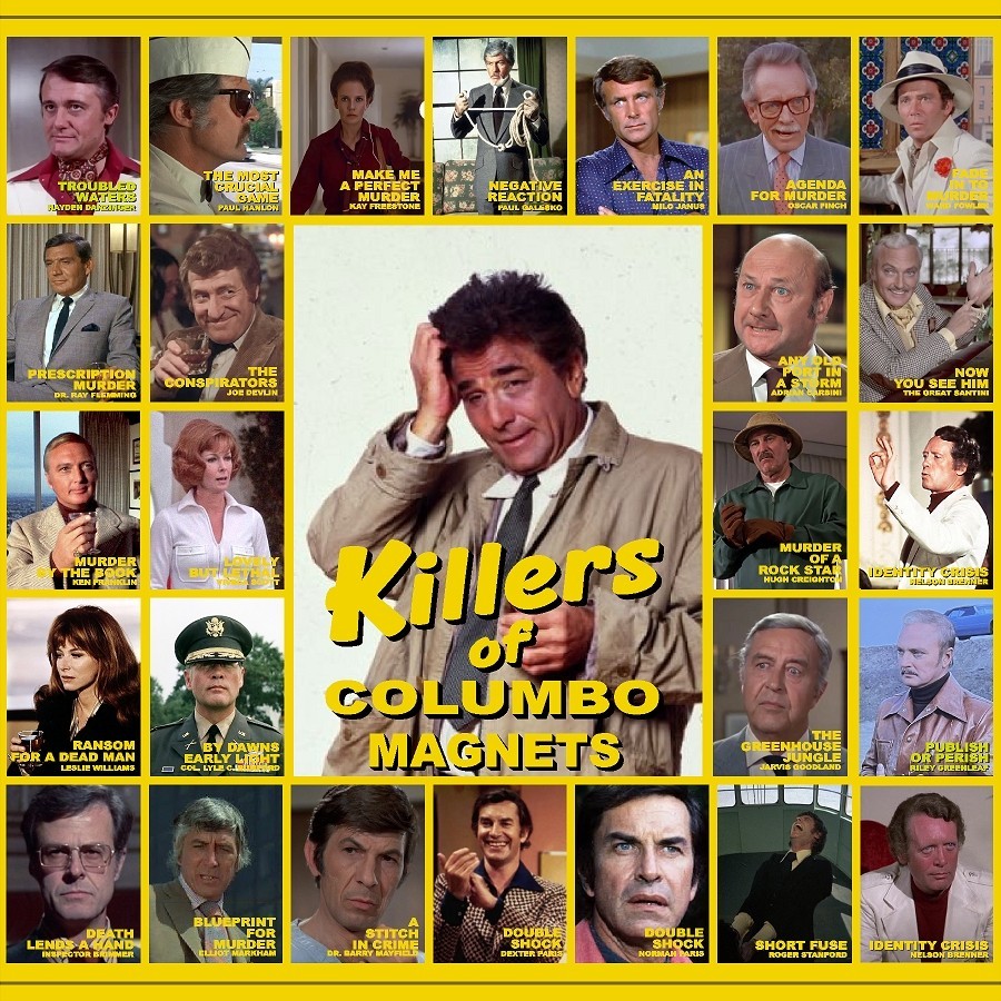 Columbo Villians and Killers Fridge Magnets 2.25" x 3.0" Vintage TV Show gallery